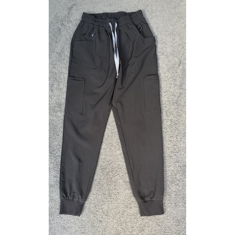 Medgear Modern Medical Workwear Jogger Scrub Pants Black Small Cargo Pockets